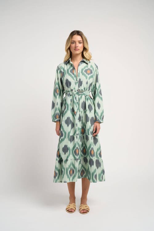 Guadalupe Design Ariel Ikat Dress In Green