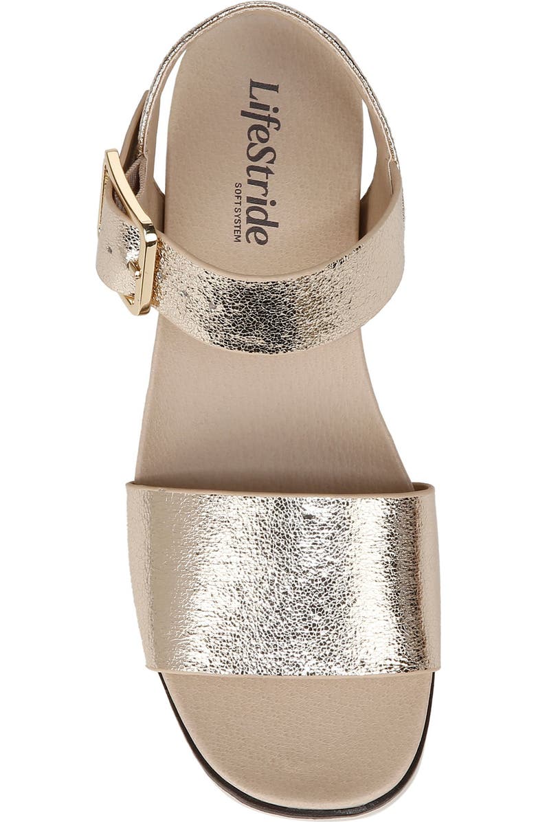 LifeStride Gillian Metallic Platform Sandal, Alternate, color, Platino