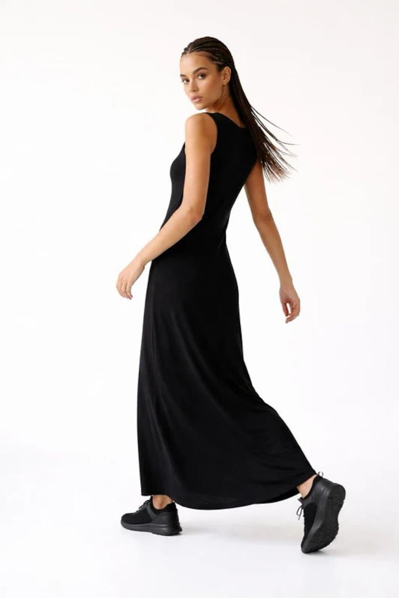 Kalie Boat Neck Modal Maxi Dress, Alternate, color, Black