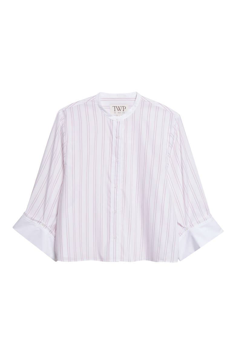 The Beau Stripe Button-Up Shirt, Alternate, color, WHITE / WINE