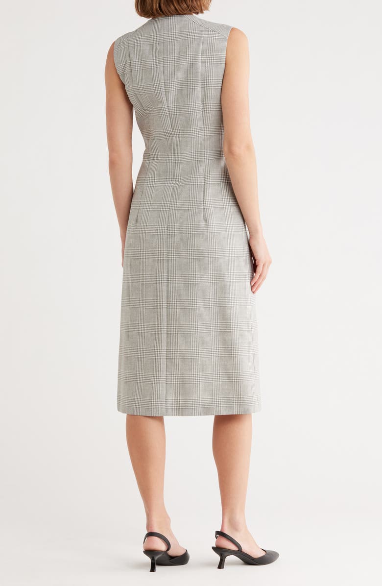 BOSS Dimala Plaid Virgin Wool Blazer Dress, Alternate, color, Grey/ White