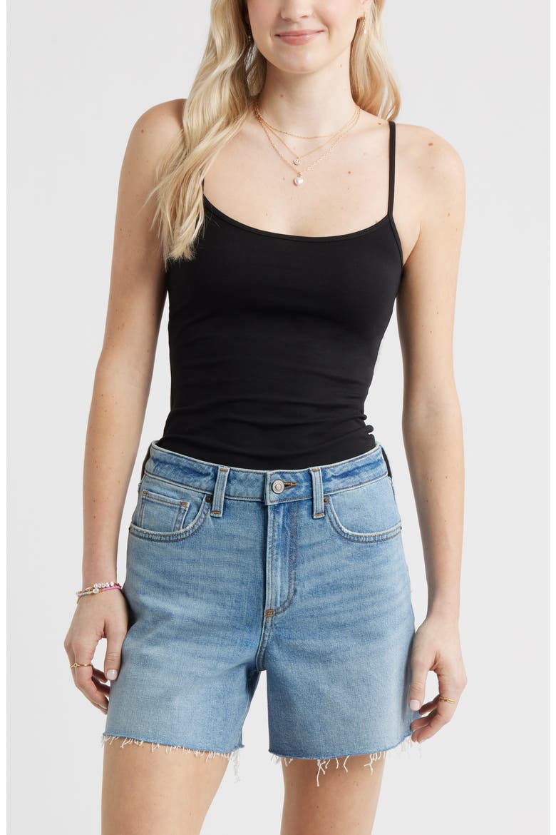 Core Stretch Cotton Camisole, Main, color, BLACK