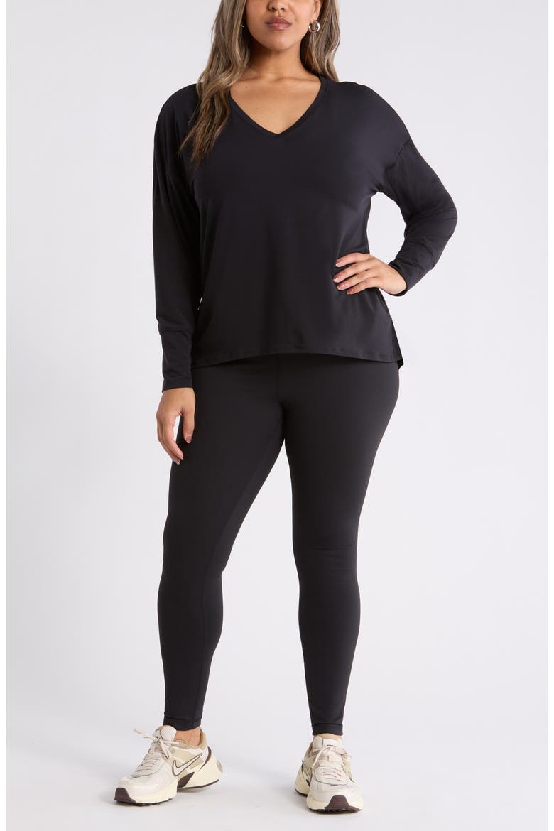 Breathe Long Sleeve T-Shirt, Alternate, color, BLACK