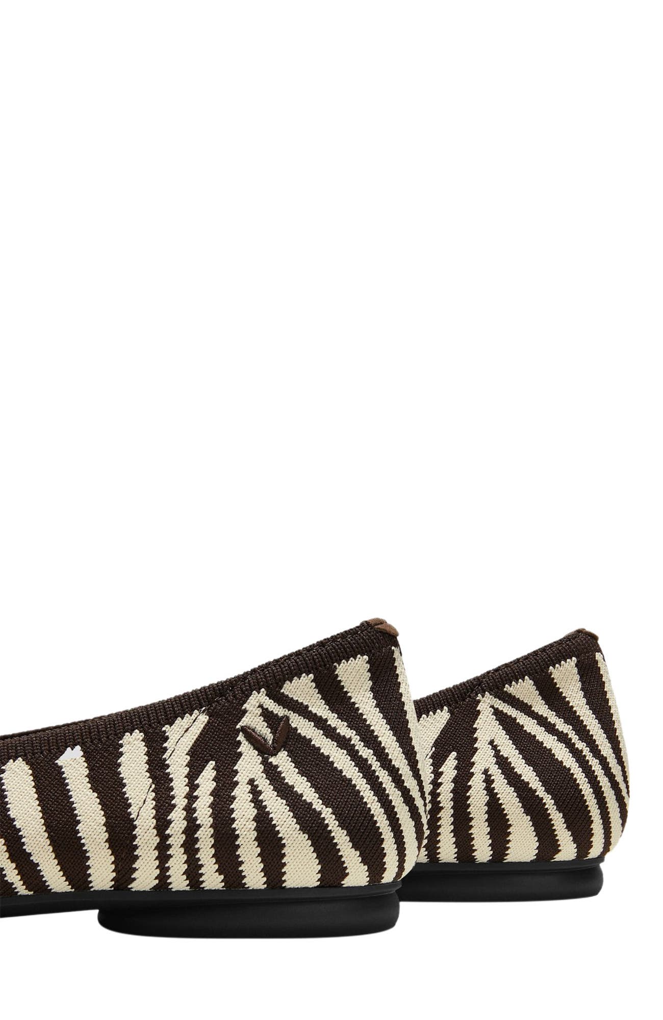 VIVAIA Almond-Toe Bow Flats, Alternate, color, Chocolate Zebra