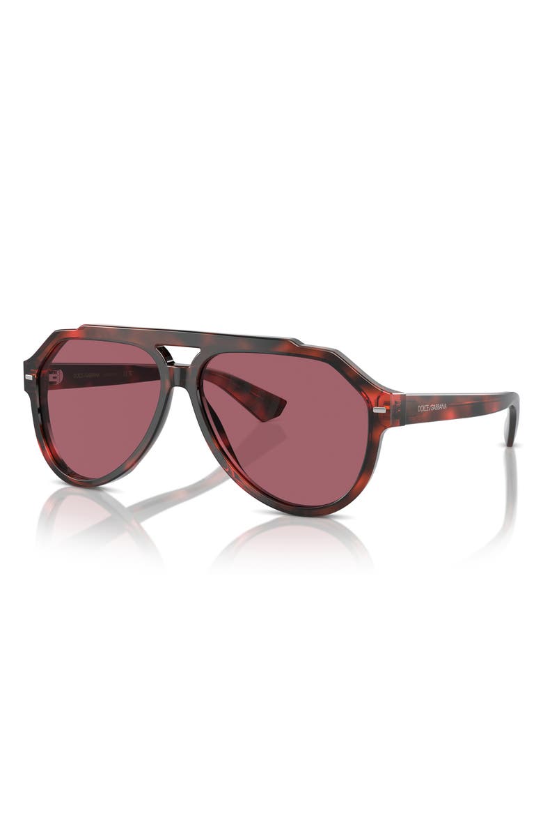 Dolce&Gabbana 60mm Pilot Sunglasses, Alternate, color,