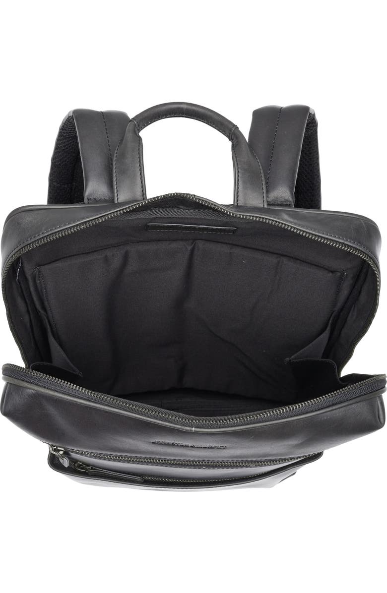 Johnston & Murphy Waxy Leather Slim Commuter Backpack, Alternate, color, Black