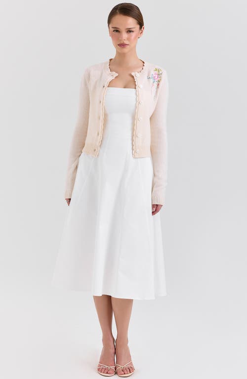 HOUSE OF CB HOUSE OF CB ANJOU FLORAL EMBROIDERED RUFFLE WOOL CARDIGAN