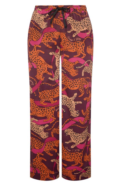 Savage X Fenty Ever After Satin Sleep Pants In Burgundy