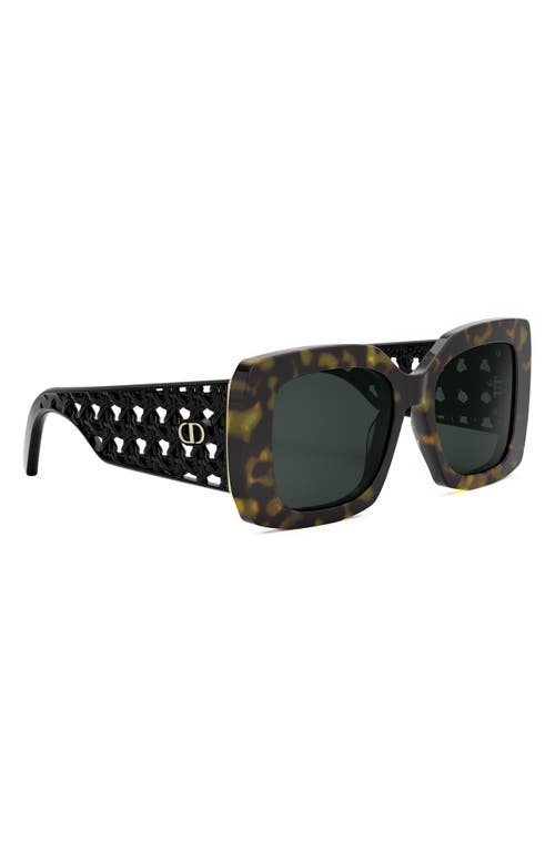 Dior Very S1i 54mm Square Sunglasses In Dark Havana/green