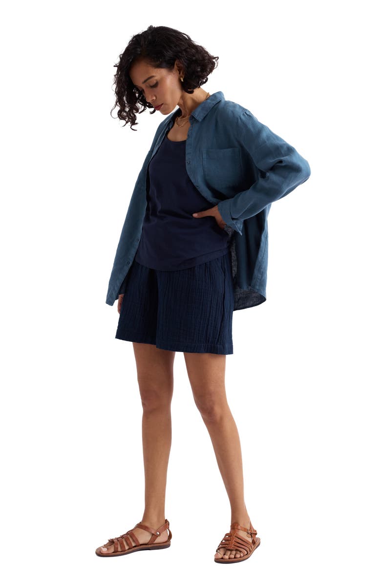 Seasalt Cornwall Hazel Branch Linen Button-Up Shirt, Alternate, color, Dusk