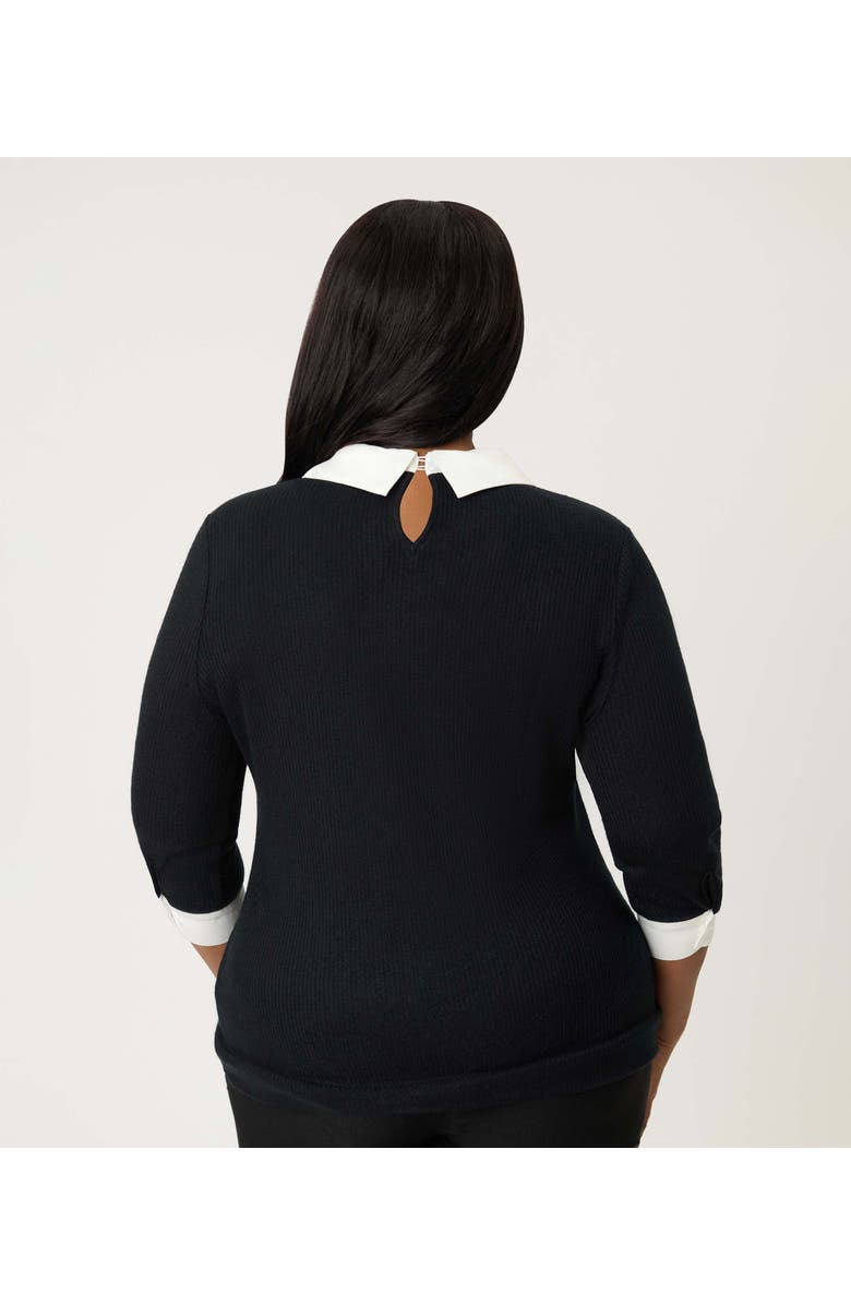 Unique Vintage Plus Size Sabrina Sweater, Alternate, color, Black & White