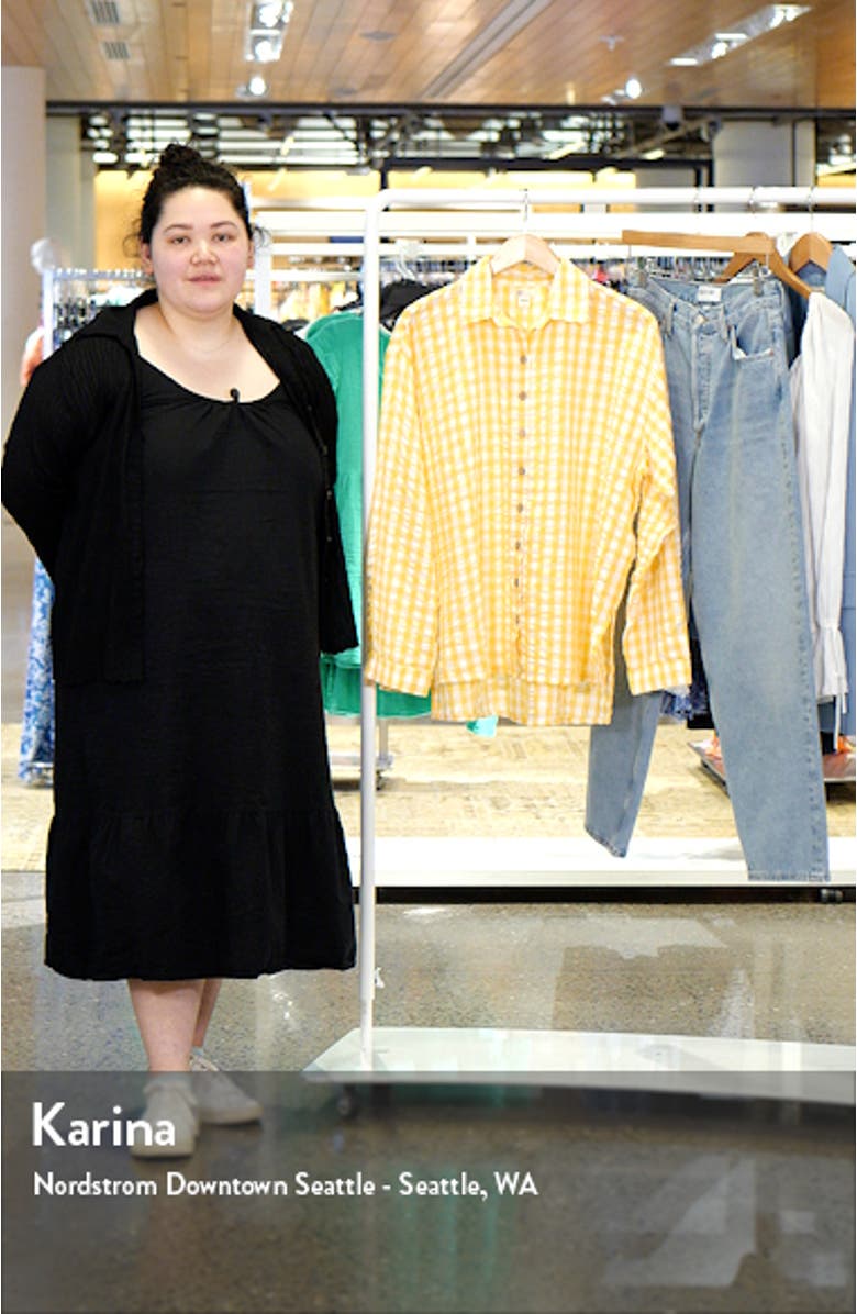 x Sun Chasers Sunshine Check Oversize Cotton Button-Up Shirt, sales video thumbnail