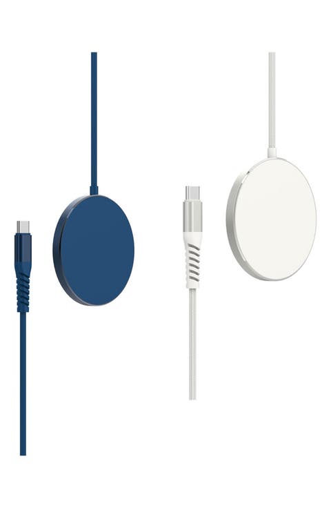 Magnetic Blue/White Wireless Charge Pad - Set of 2