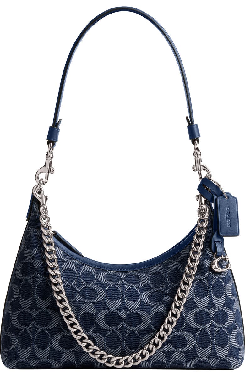 COACH Juliet Signature Washed Denim Shoulder Bag, Main, color,