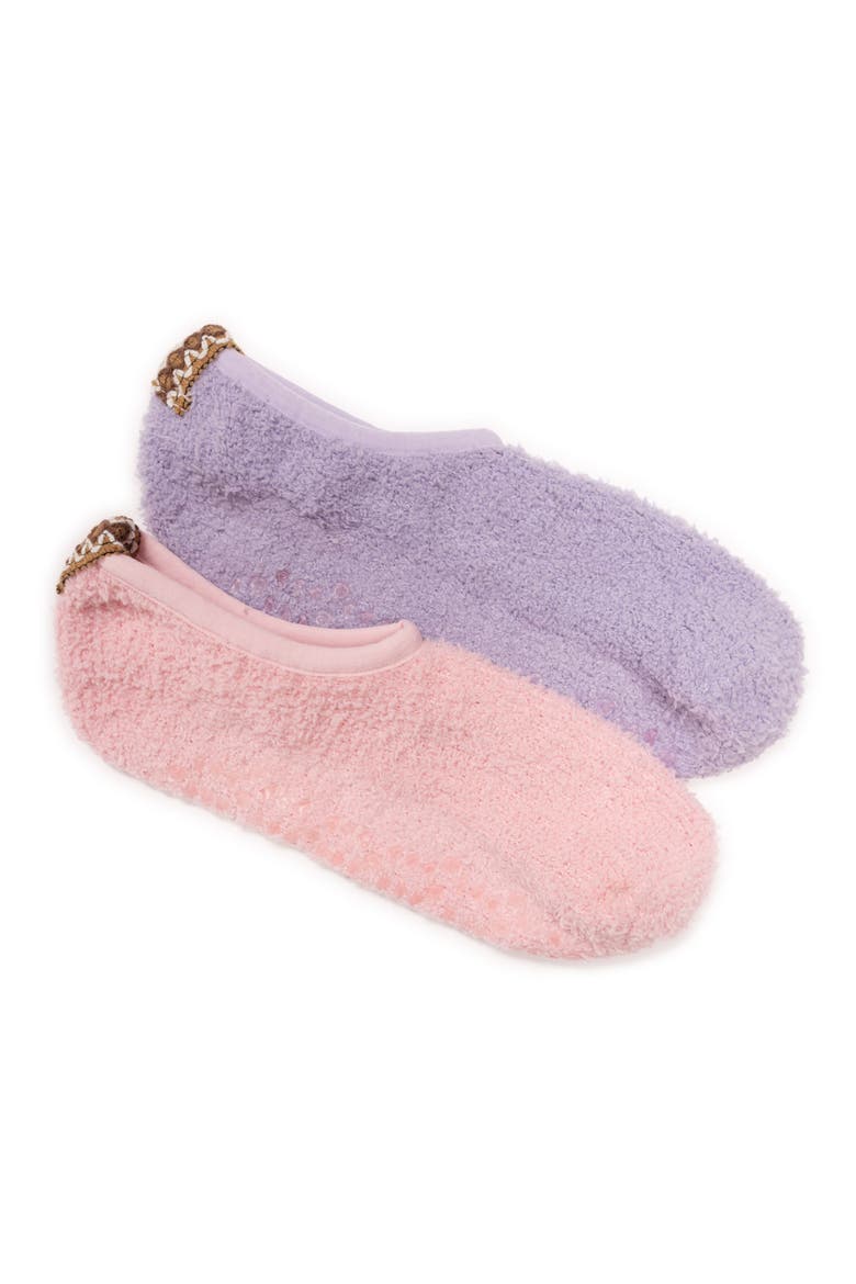 Women's 2 Pair Pack Low Cut Footie Cozy Socks, Main, color, Violet Pink