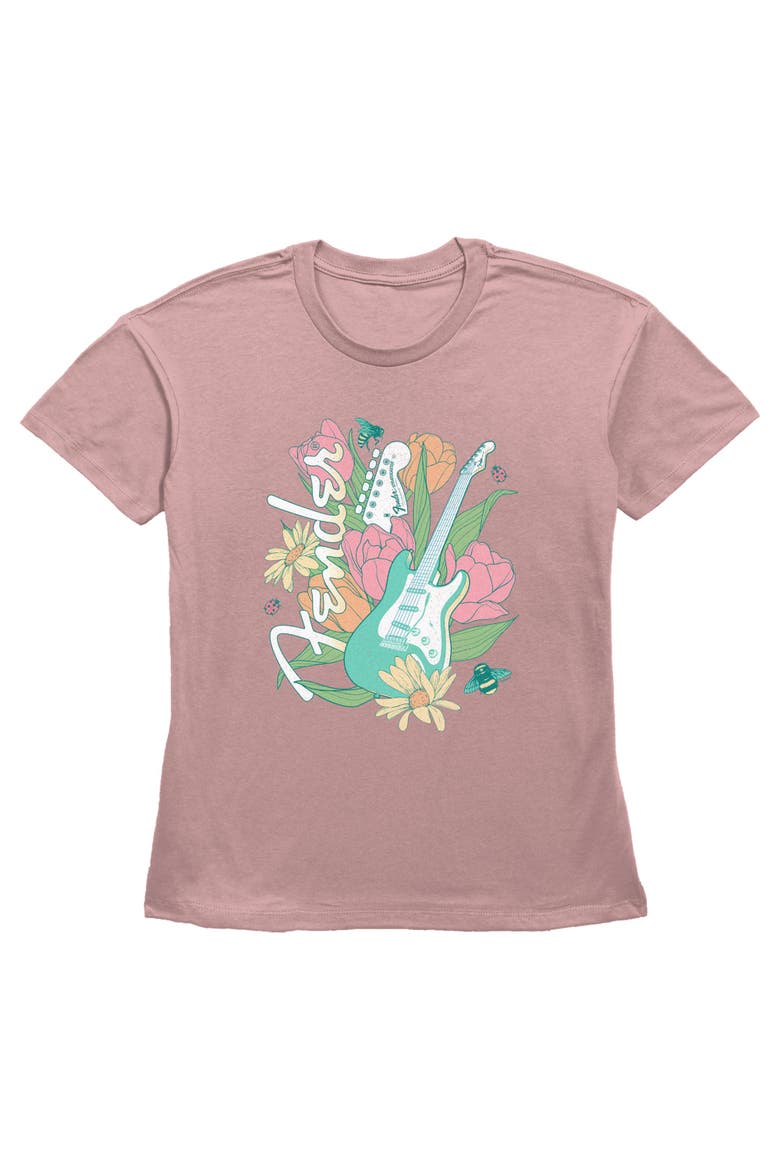 Women's Fender Spring Stratocaster  Graphic T-Shirt, Main, color, Desert Pink
