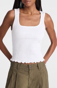 Madewell Smocked Square Neck Tank