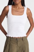 Madewell Smocked Square Neck Tank