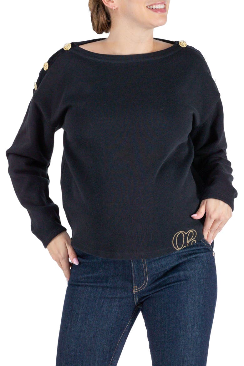 Molene Cotton Maternity Sweater, Main, color, BLACK