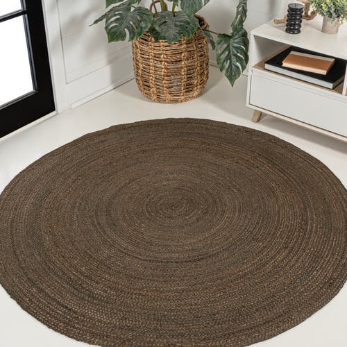 Jonathan Y Zara Braided Coastal Cottage Round Jute Round Area Rug In Brown
