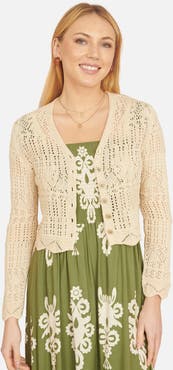 Yumi Crochet Knitted Cropped Cardigan