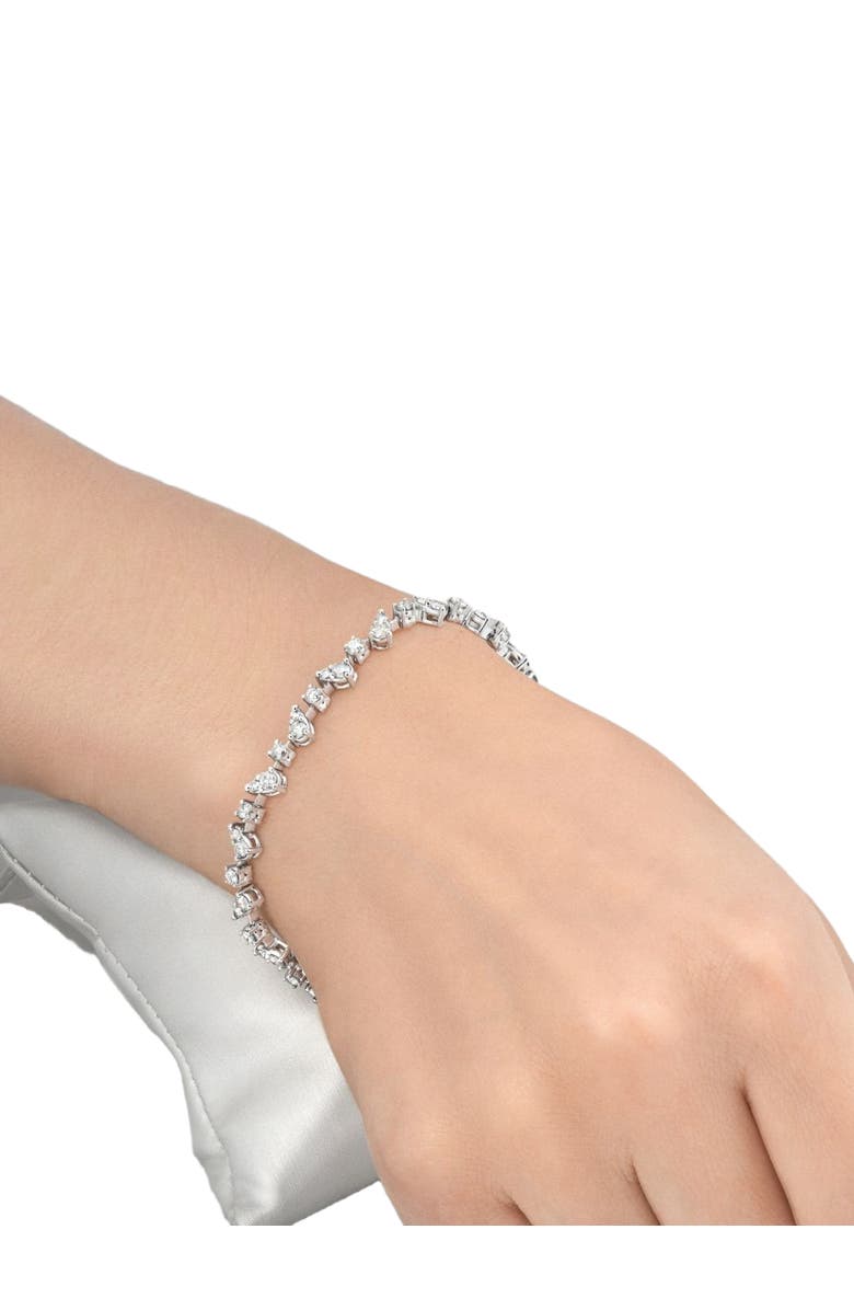 Bliss Diamond 3.43Ct 14k Gold Natural Real Diamond Pear Frame Tennis Bracelet 7" Women's, Alternate, color, 