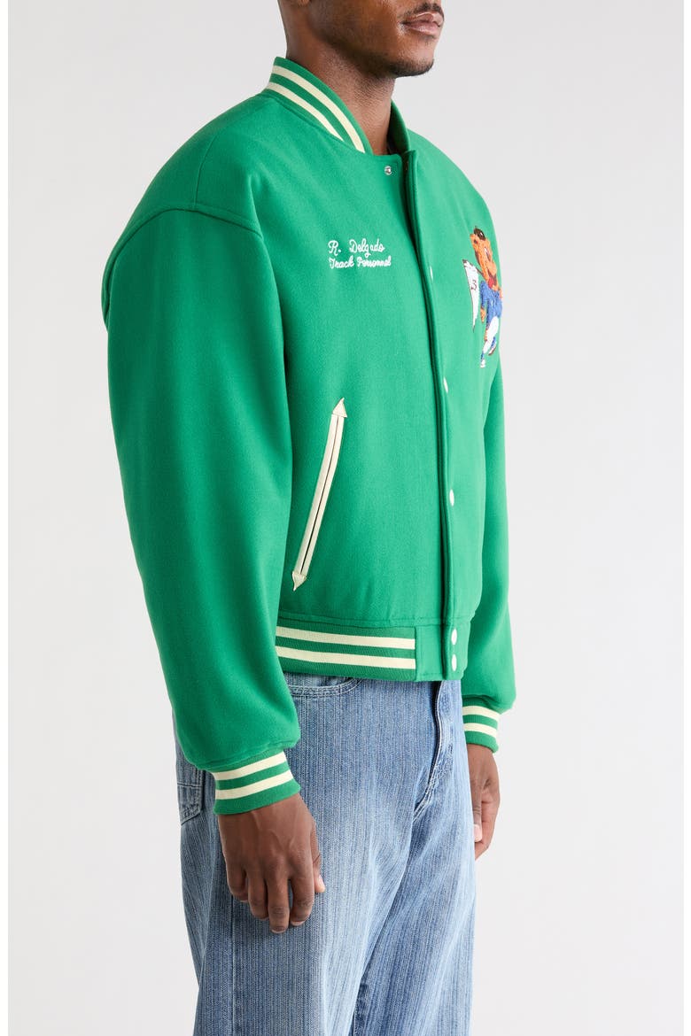 Track Varisty Jacket, Alternate, color, GREEN