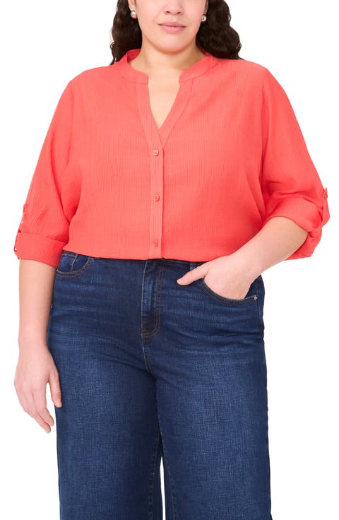 Textured Utility Shirt (Plus)