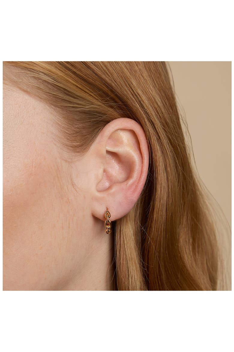 Link Detail Huggie Hoop Earrings, Alternate, color, GOLD