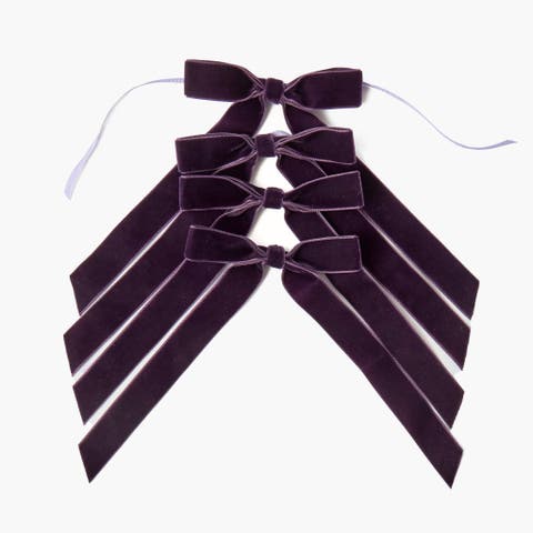 Purple Velvet Bows (Set of 4) - 20cm