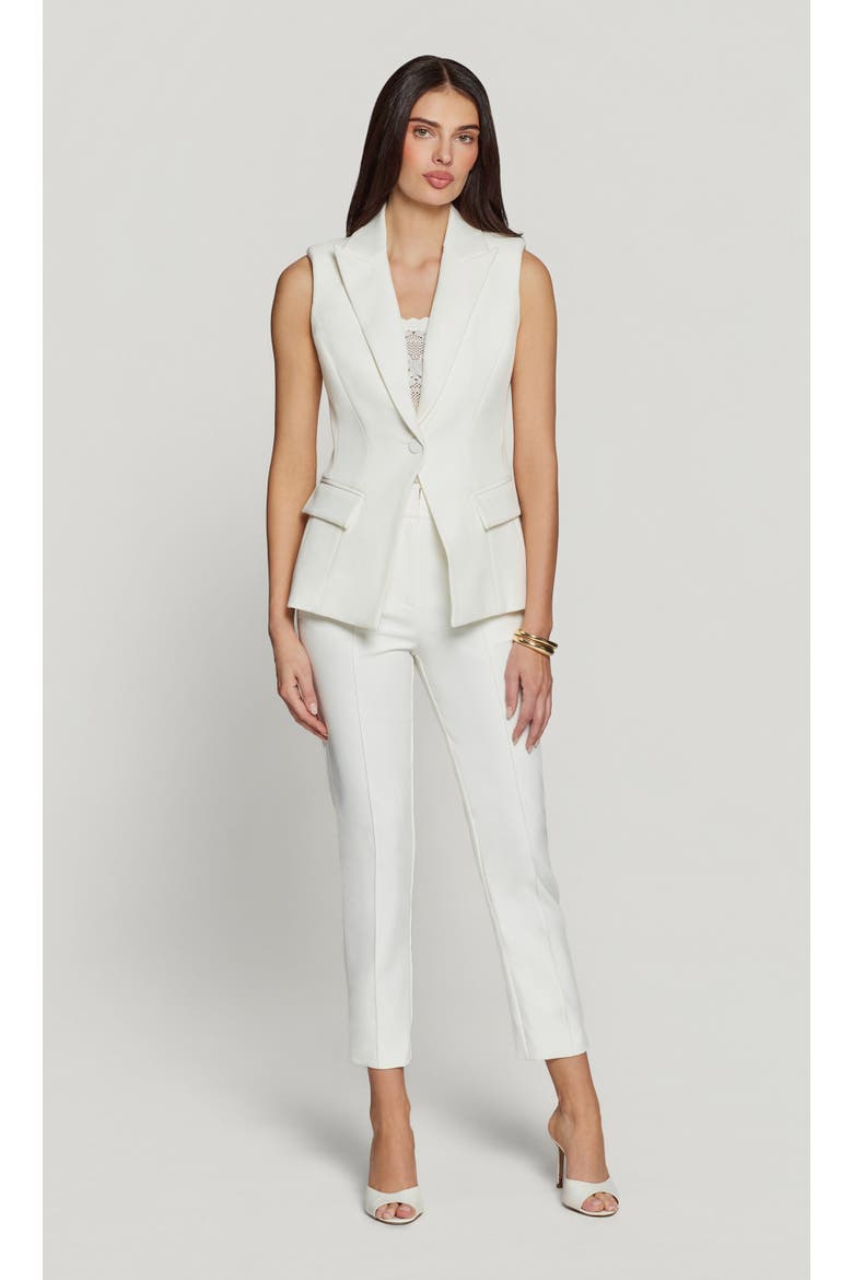 Rialto Crepe Sleeveless Blazer, Alternate, color, White