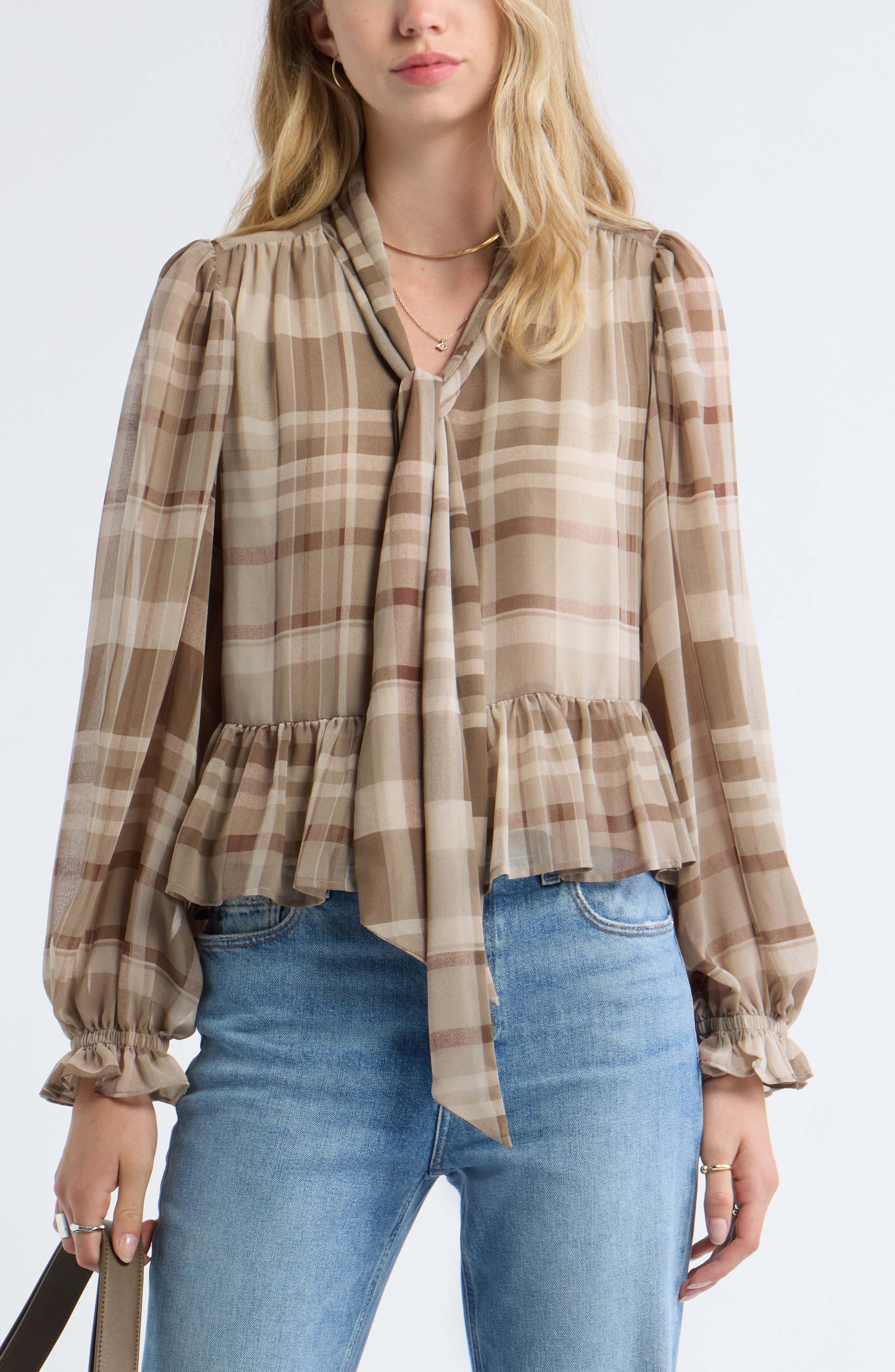 BEIGE- BROWN DREAM PLAID