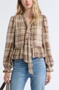 Treasure & Bond Tie Neck Chiffon Top
