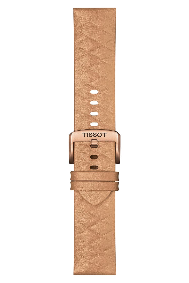 T-Touch Connect Solar Smart Leather Strap Watch, 47.5mm, Alternate, color, ROSE GOLD