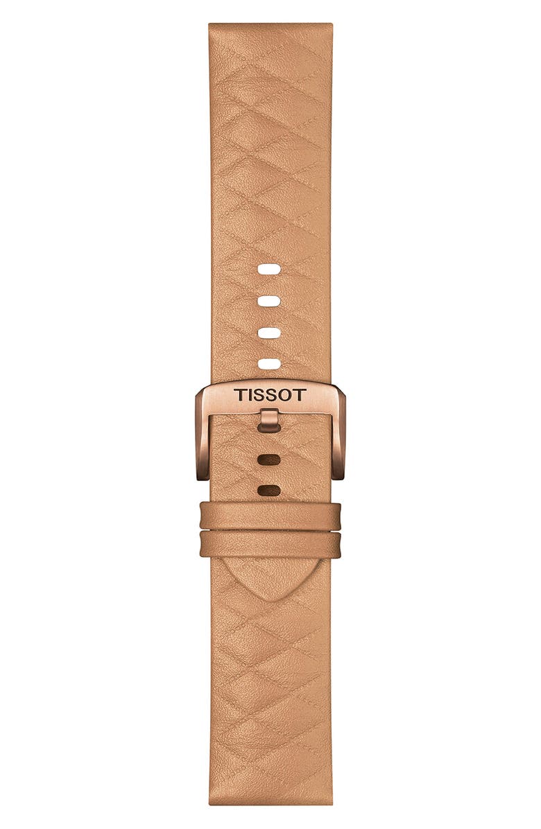 Tissot T-Touch Connect Solar Smart Leather Strap Watch, 47.5mm, Alternate, color, Rose Gold