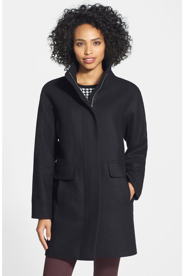 Wool Blend Coat, Main, color, BLACK