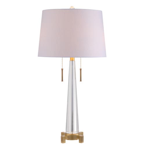 Jonathan Y Zoe 29.5" 2-light Crystal Led Table Lamp, Clear/brass Gold In Clear/brass Gold