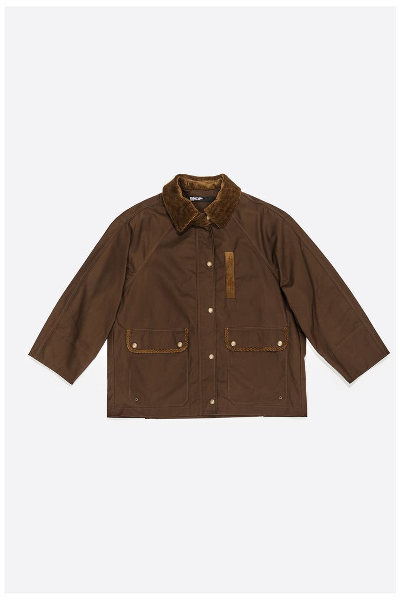 Short Trench With Contrast Corduroy, Alternate, color, DARK OLIVE