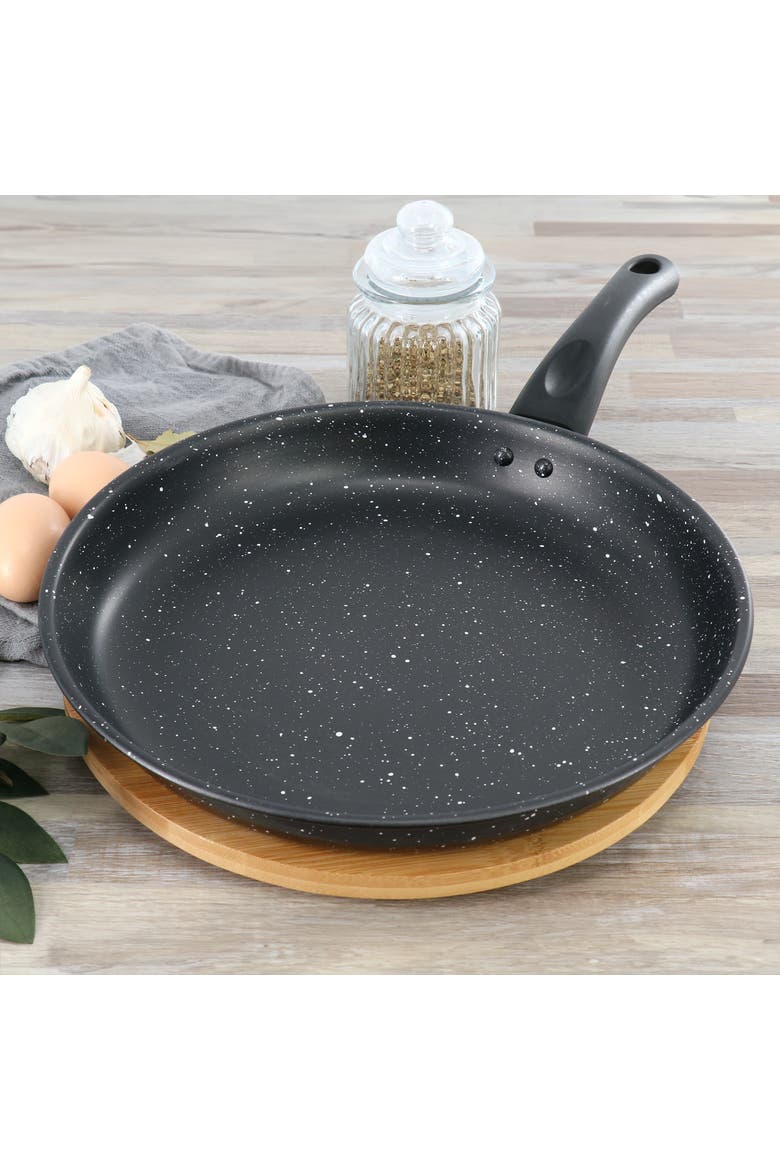 Delhi 11 Inch Round Nonstick Carbon Steel Frying Pan, Alternate, color, White