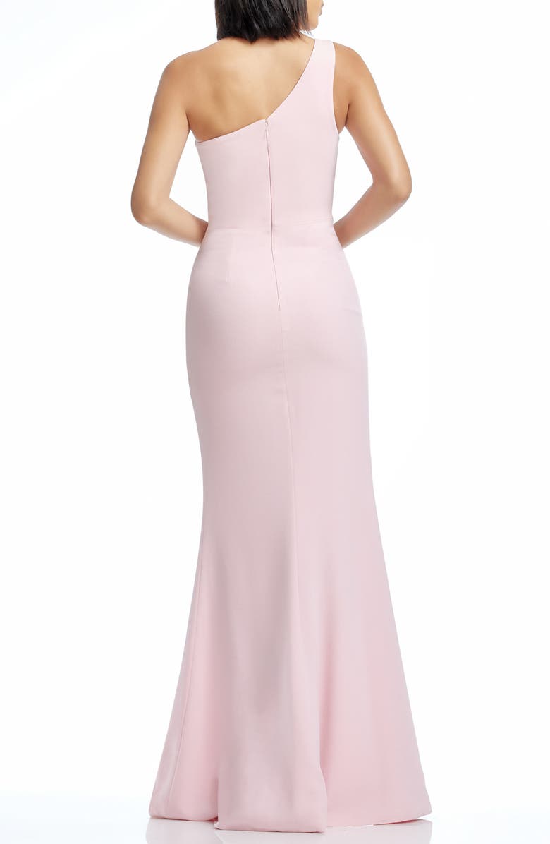 Dress the Population Magdalynn Asymmetric One Shoulder Mermaid Gown, Alternate, color, Vintage Pink