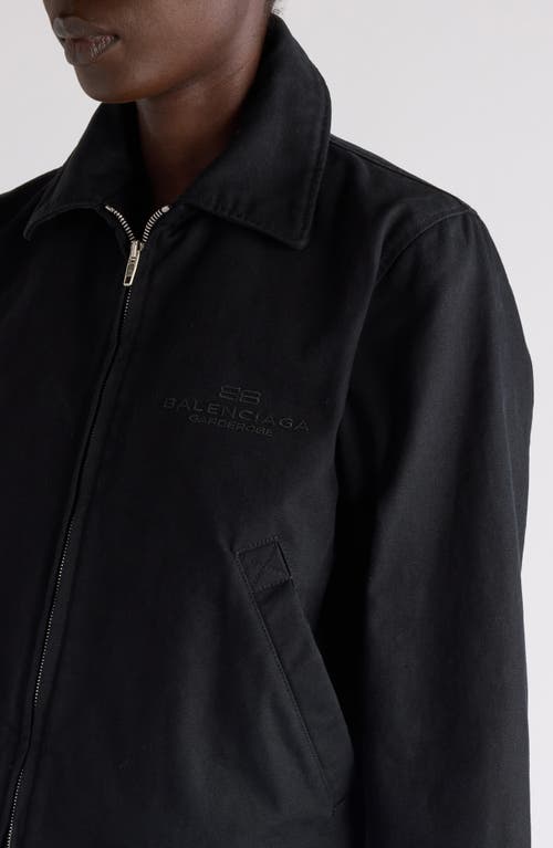 Balenciaga Bb Garderobe Cotton Canvas Shrunk Parka In 1000 Black