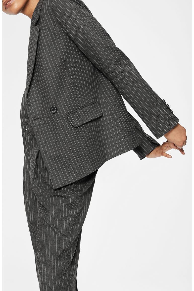 Becky Boxy Blazer, Alternate, color, CHARCOAL PINSTRIPE