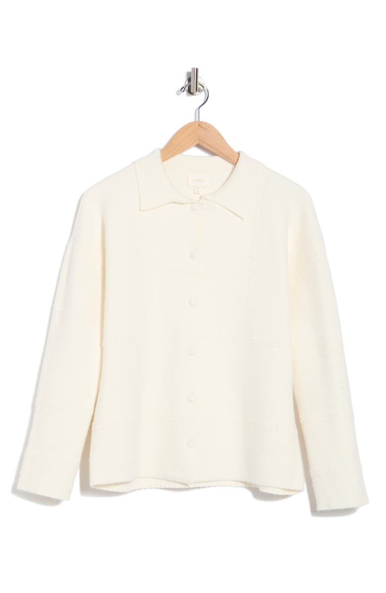 CYRUS Textured Sweater Jacket, Alternate, color, Cream