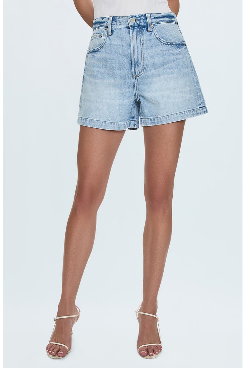 Saige High Waist Denim Shorts, Main, color, BERKELEY