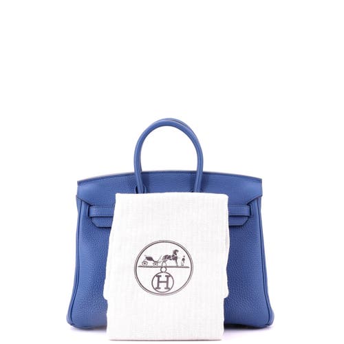 Pre-owned Hermes Hermes Birkin Handbag Blue Togo With Gold Hardware 25 In Blue