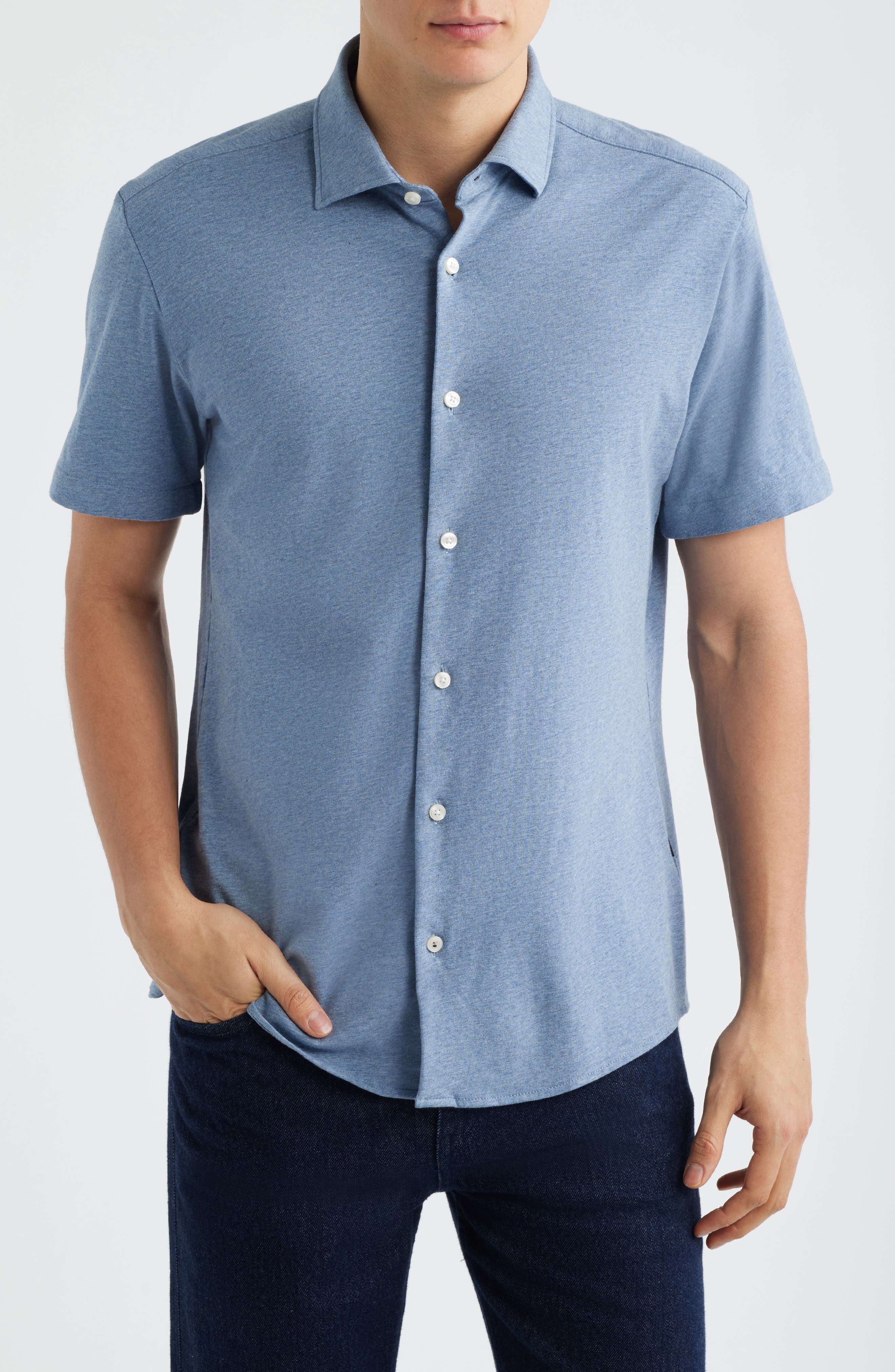 Roan Stretch Cotton Button-Up Shirt - image 3
