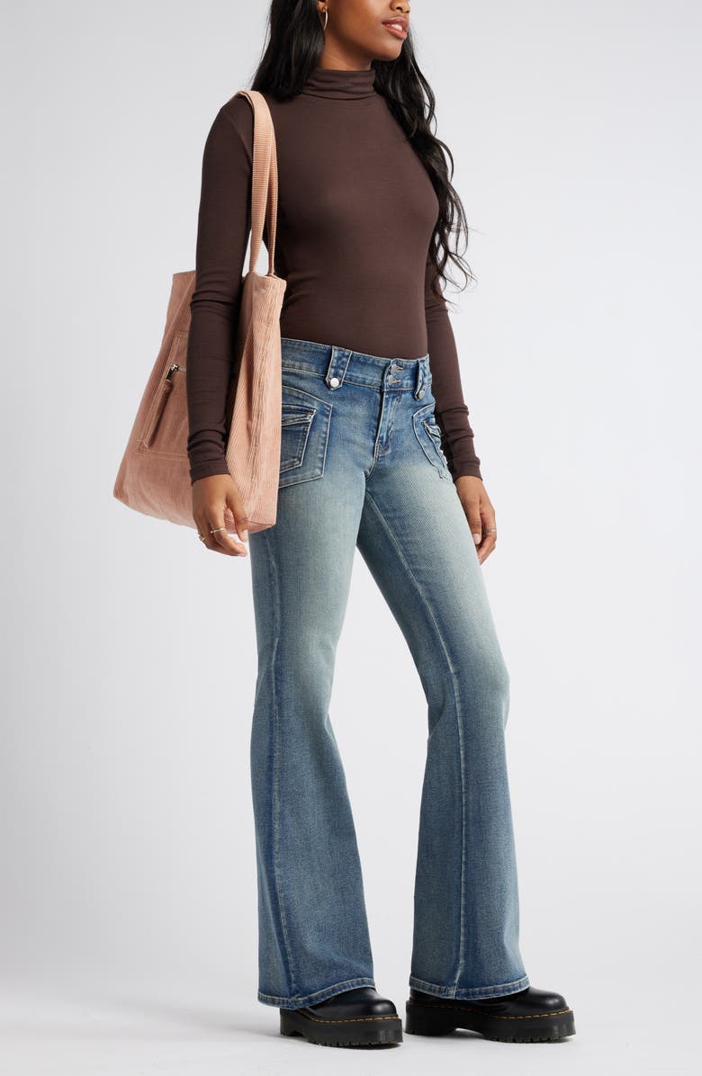 BP. Turtleneck Rib Top, Alternate, color, Brown Coffee