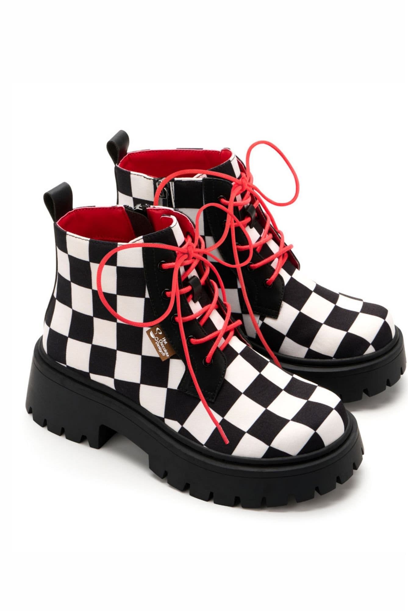 Checkmate Chunky Platform  Boots, Main, color, Checkmate