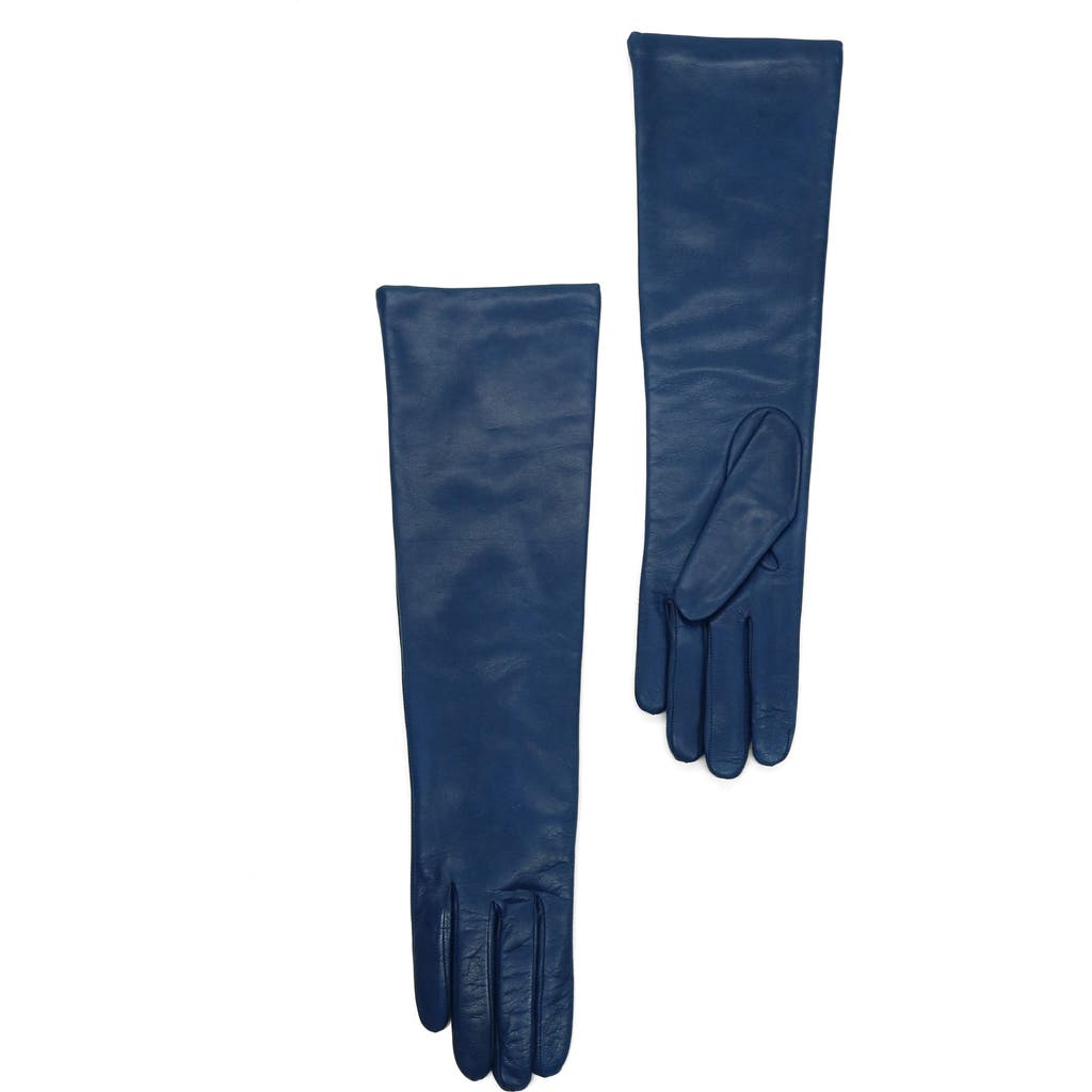 Portolano Cashmere Lined Leather Gloves In Blue