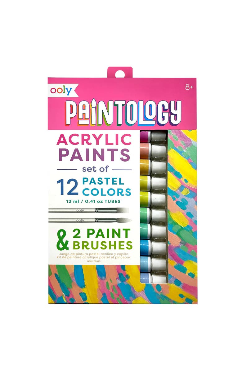 OOLY Paintology Acrylic Paint Set, 12 Pastel Colors, Main, color, Multicolored